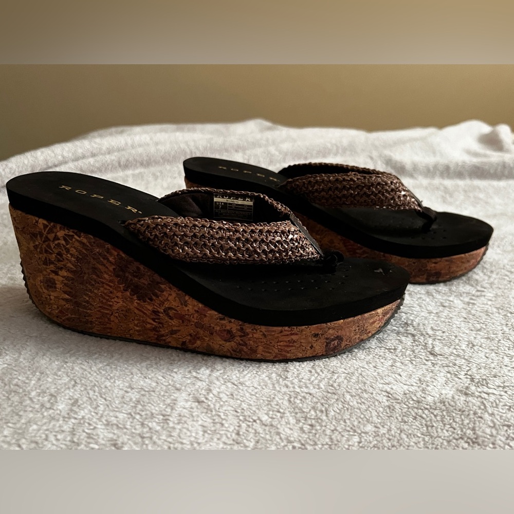 floral roper flip flops size 7